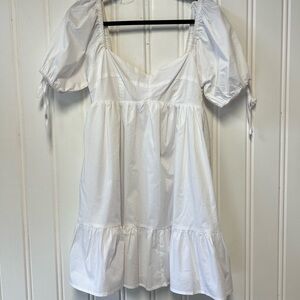 &Merci White Puff Sleeve Dress size large